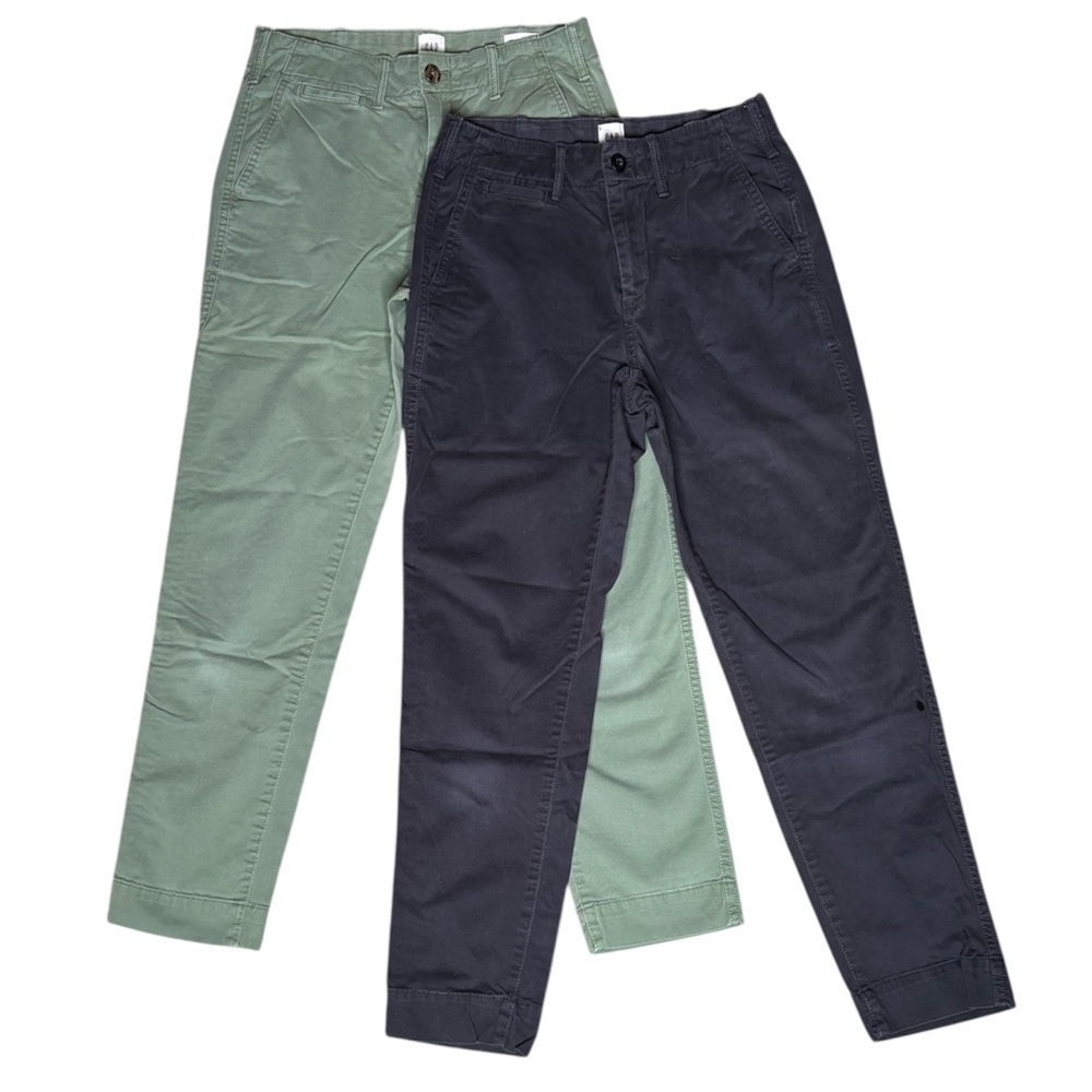 GAP Bundle Olive and Spring Night High Rise Straight Khaki Pants Size 00
